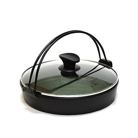 JapanBargain S-3868, Sukiyaki Nabe Pan with Glass Lid for Induction Heating IH (Best Pans For Glass Top Stove)