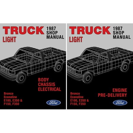 Detroit Iron OEM 1987 Ford F-150-350 Truck E-150-350 Econoline Vans & Bronco Shop Manual Set - Volumes A B & F