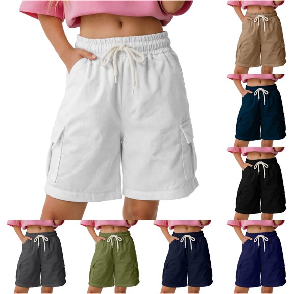 Girl's Wide Leg Shorts Cargo Casual Shorts Elastic Summer Bottoms with Pockets 5 16 Years Gymnastics Shorts for Girls 4t 13-14 Years