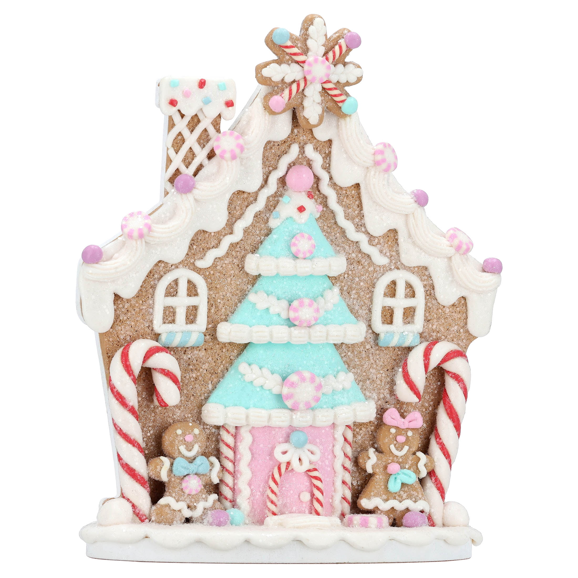 Clay Dough Gingerbread Candy Cane House Christmas Decoration, Multicolor, 8.5", by Holiday Time