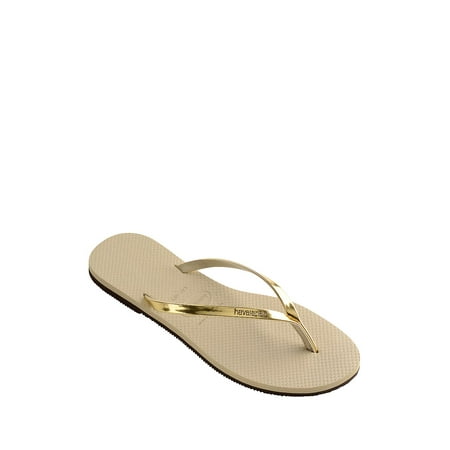 Slim Metallic Flip Flops