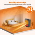 thumbnail image 3 of 1500W Electric Heater with 3D Dynamic Flame, Indoor Tabletop Heater with Safety Protection & Timer, Low-Noise Space Heater Fan for Home, Bedroom, Office, 3 of 11