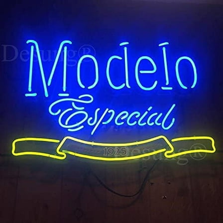 Queen Sense 17"x14" Modelos Especial Cerveza 1925 Neon Sign Man Cave Handmade Neon Light 117MEC1925LV2