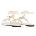 thumbnail image 3 of FSJ Women Sweet Bowknot Open Toe Flats Sandals T-Strap Buckle Gladiator Sandals Comfortable Party Dressy Shoes Size 7.5 White, 3 of 4