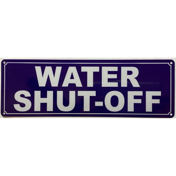 WATER SHUT-OFF SIGN (RED,REFLECTIVE, ALUMINIUM, SIZE 4X12INCH, RUST FREE)