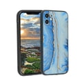 thumbnail image 1 of Compatible with iPhone 12 Phone Case, Blue Marble 37 Case Men Women, Flexible Silicone Shockproof Case for iPhone 12, 1 of 1