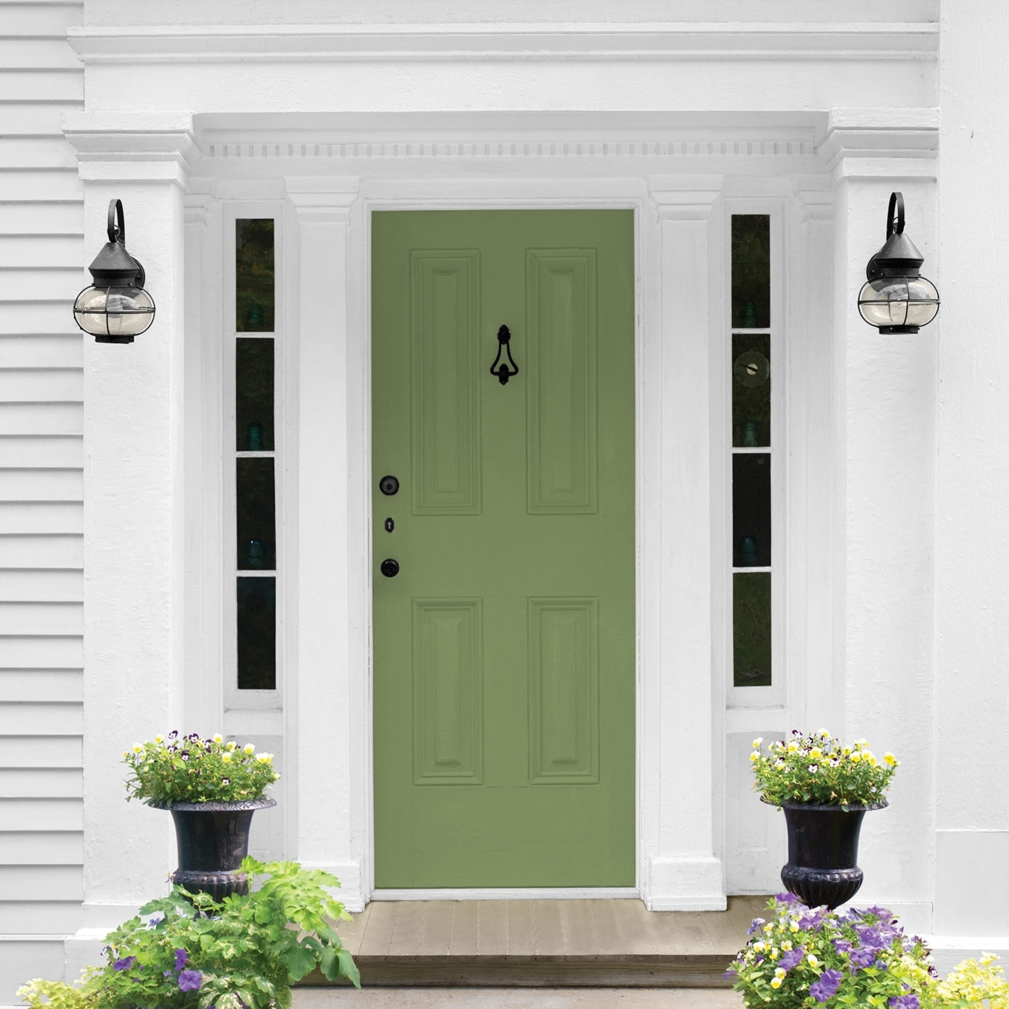 Glidden HEP Moss Point Green / Green Semi-Gloss Exterior Paint with Primer, 1 Gallon