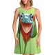 thumbnail image 1 of Balery Flying Frog On Branch Vestidos de verano para mujer con estampado: vestido holgado sin mangas, vestido playero informal y cómodo para días calurosos., 1 of 7