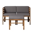 thumbnail image 3 of Modular Outdoor Brown and Grey Acacia L/R Chairs + Ottoman by Walker Edison, 3 of 11