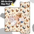 thumbnail image 4 of Rooster and Egg Cream Pattern Teens Toddler Nap Mat with Pillow, Sleeping Mat Bag for Preschool Daycare 60"x20", 4 of 6