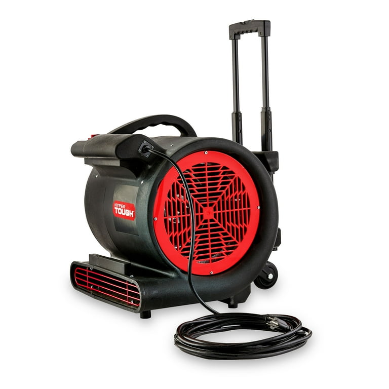 Hyper Tough 1 HP 3-Speed Utility Fan, Air Mover, Floor Carpet Dryer with  25Ft Powercord, Black