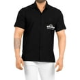 thumbnail image 4 of HAPPY BAY Men's Hawaiian Shirt Solid Beach Shirts Casual Short Sleeve Button Down Collar Shirts for Men M Smokey, Plain, 4 of 6