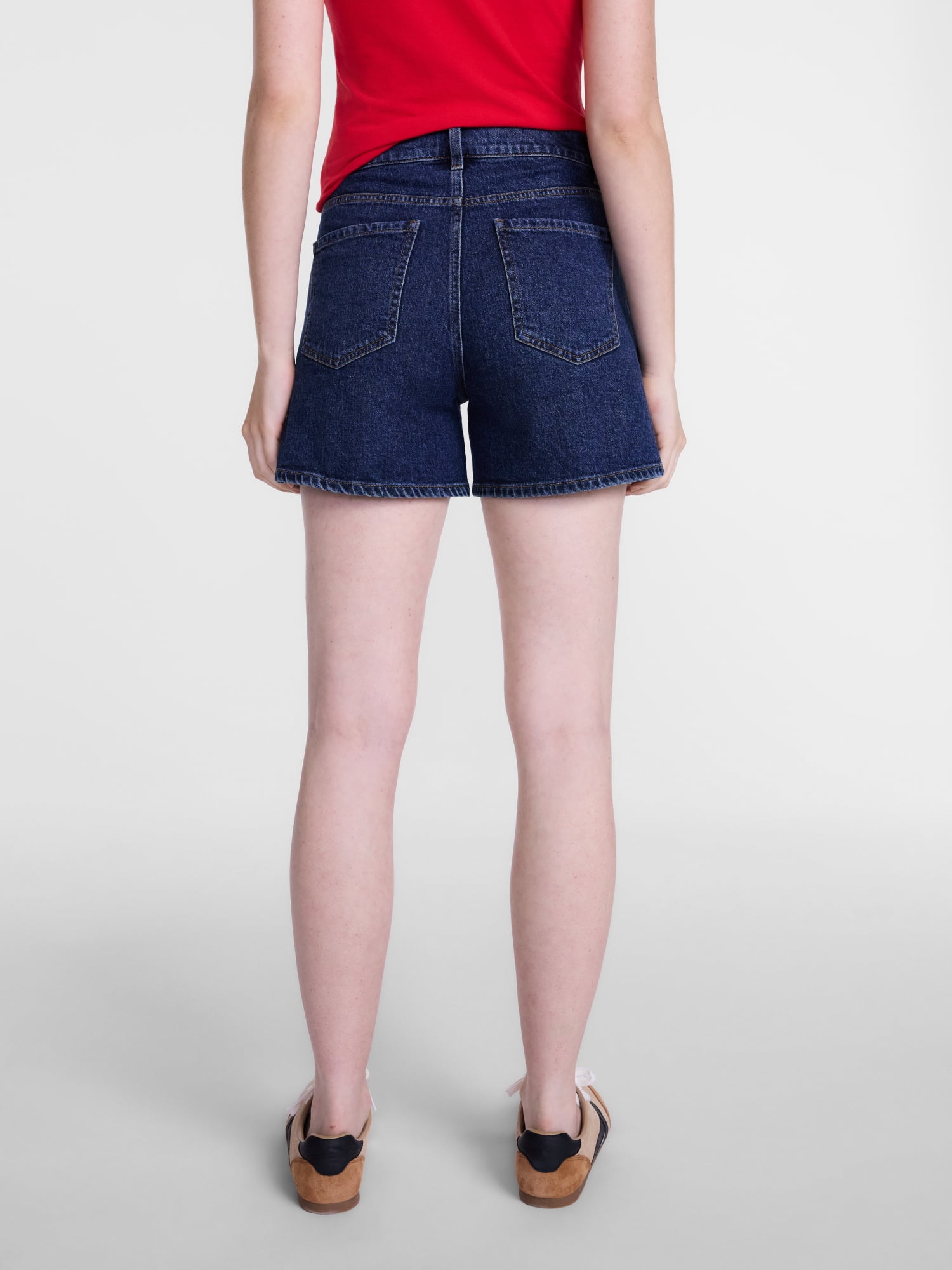 Scenario Women's High Rise A-Line Denim Shorts, 5" Inseam, Sizes 0-20