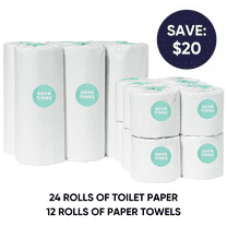 Save Trees Toilet Paper and Paper Towels Box - 24 Bamboo Toilet Paper Rolls, 12 Bamboo Paper Towels