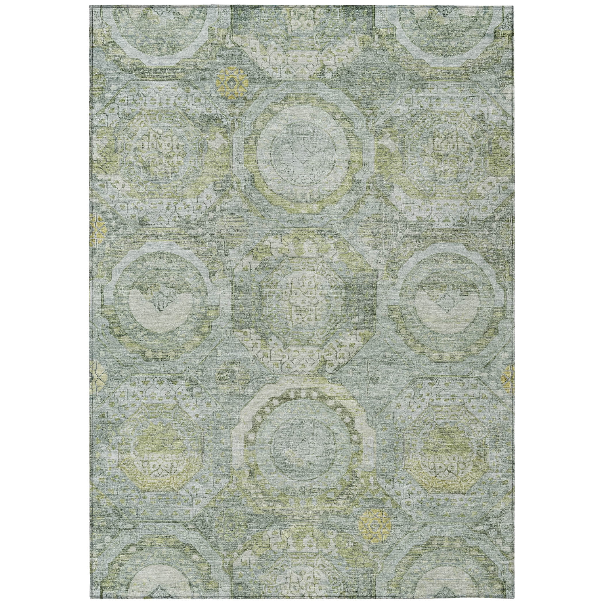 Addison Rugs Chantille Indoor/Outdoor Transitional Panel Sage Washable Rectangle Rug, 5' x 7'6"