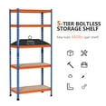thumbnail image 2 of Étagère de Garage Robuste à 5 Niveaux en Acier et MDF – Conception Réglable Sans Boulons, 31,5 Pouces L x 15,75 Pouces P x 71,75 Pouces H, Bleu/orange – Idéale pour le Rangement de Bureau à Domicile, d'Atelier et de Salon, 2 of 8