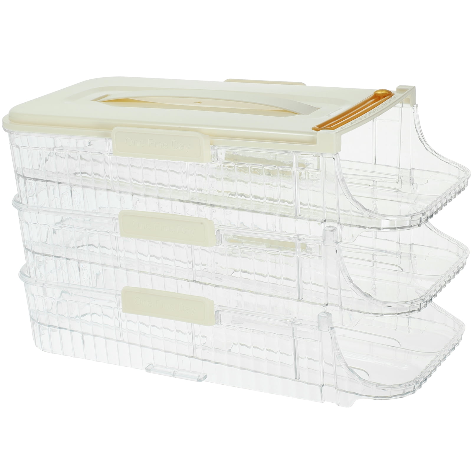Transparent PP Egg Tray with Automatic Sliding Design for Refrigerator Home Use 3 Layers Large