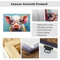 thumbnail image 6 of ZHONGYUTONG Animals with Glasses Wall Art Farm Animal Pictures Abstract Pig Canvas Painting Funny Pink Pig Poster for Nursery Children's Room Decor (12.00" x 18.00"), 6 of 6
