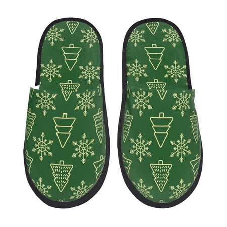 Balery Christmas (2) Slient Indoor Furry Fleece Comfort House Shoes Soft Non-Slip Home Shoes Cotton slippers House Slippers-- Medium