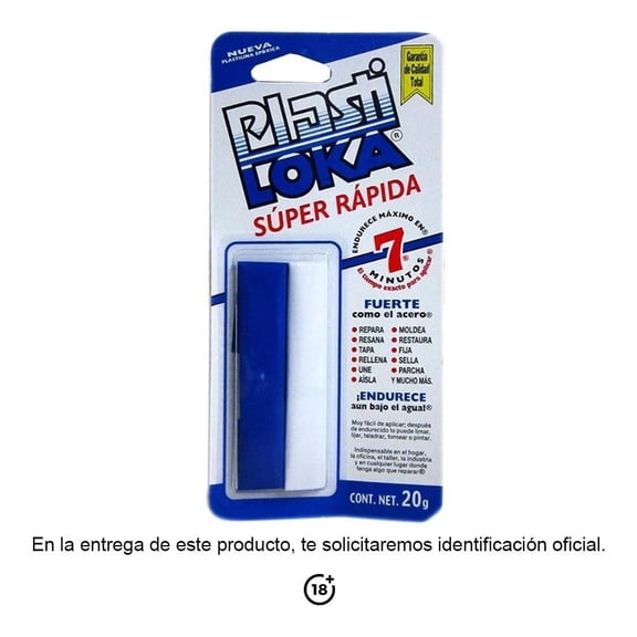 Plastilina Epóxica Kola Loka Plasti Loka Súper Rápida 20 Gr