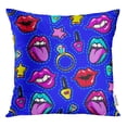 thumbnail image 1 of RYLABLUE Blue Patch Badges Colorful Girls Comic Cartoon 80 90 Throw Pillowcase Cushion Case Cover, 1 of 1