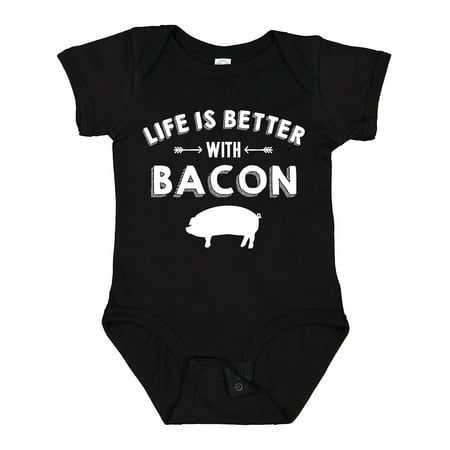 

Inktastic Life s Better with Bacon Gift Baby Boy or Baby Girl Bodysuit