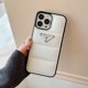 thumbnail image 1 of Buena Protección Abajo Abrigo Estereoscópico Airbag Resistente A Los Golpes Funda Para Teléfono Para IPhone 14 Pro Max 11 12 13 Moda Cuero Suave De Alta Calidad Prada Log Bumper Cubierta Gao Jiahui unisex, 1 of 2