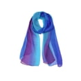 thumbnail image 1 of Bufanda Color Degradado Largo Chiffon Ligero Para Mujeres Azul Real 63"x19.6", 1 of 8