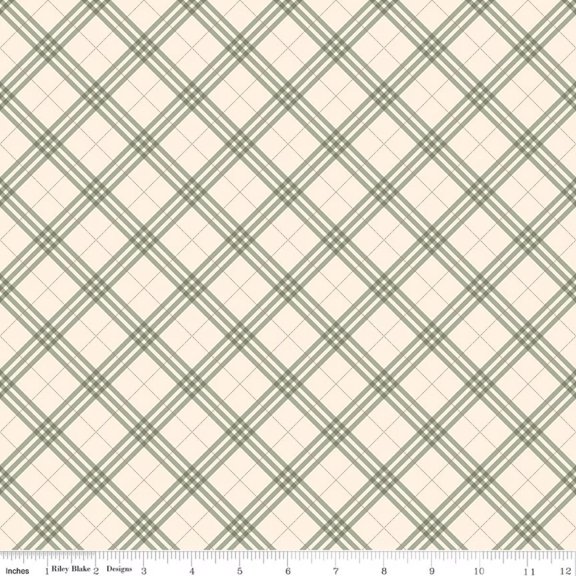 Coffee Time Plaid Cream Cotton Fabric