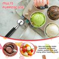 thumbnail image 5 of Bola de melón de doble cara Bola de melón de acero inoxidable Cuchara doble para helado Bola de melón Bolas de melón redondas y lisas, plateadas -, 5 of 5