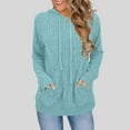 thumbnail image 2 of CAIXIA Sweaters for Women Long Sleeve Knits Hoodie Cozy Lightweight Pullover Fall 2025 Winter Tops,Light Blue, 2 of 8