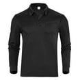 thumbnail image 3 of MIXUE Polo Shirts For Men Summer Solid Color Lapel Button Down Long Sleeve Casual Classic Basic T Shirts Holiday Wear,Black,XXL, 3 of 9