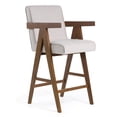 thumbnail image 2 of Joseline - Modern Beige Fabric & Walnut Counter Chair (Set of 2), 2 of 6