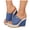 Blue, variant on Women's Vintage Denim Wedge Slide Open Toe Platform Sandals Espadrille Lightweight Non Slip Dress Mules Blue Size 8.5