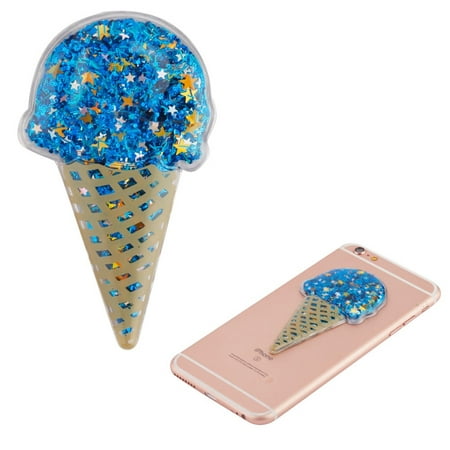 Insten Ice Cream Quicksand Glitter Adhesive 3M Decal Sticker for iPhone Cellphone any Flat