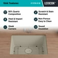 thumbnail image 3 of 23" x 18" Quartz Kitchen Sink, Single Bowl Sink, Drop-in Sink, Undermount Sink, Granite Kitchen Sink, Galaxy Beige Kitchen Sink Lexicon Platinum LP-2318-B-SO, 3 of 7