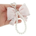 thumbnail image 4 of Unique Bargains 1 Pc Handbag Charms Keychains Faux Pearl Bow Bag Accessories Light Pink, 4 of 5