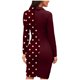 thumbnail image 4 of Vestidos Para Mujer Casual Maxi Vestidos Moda Estampado Cuello Vuelto Manga Larga Botón Trabajo Vestido Formal Odeerbi ODB137499, 4 of 7