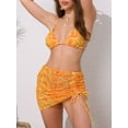 thumbnail image 2 of DARING DIVA Women's Water Ripples Colorblock Halter Bikini Set X-Small Orange Yellow, 2 of 6