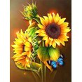 thumbnail image 1 of Juego de pintura de diamante 5D para niños y adultos de 30 x 40 cm, mariposa de girasol, manualidades de punto de cruz con bordado de diamantes, juego de pintura de diamantes de imitación de cristal e, 1 of 5