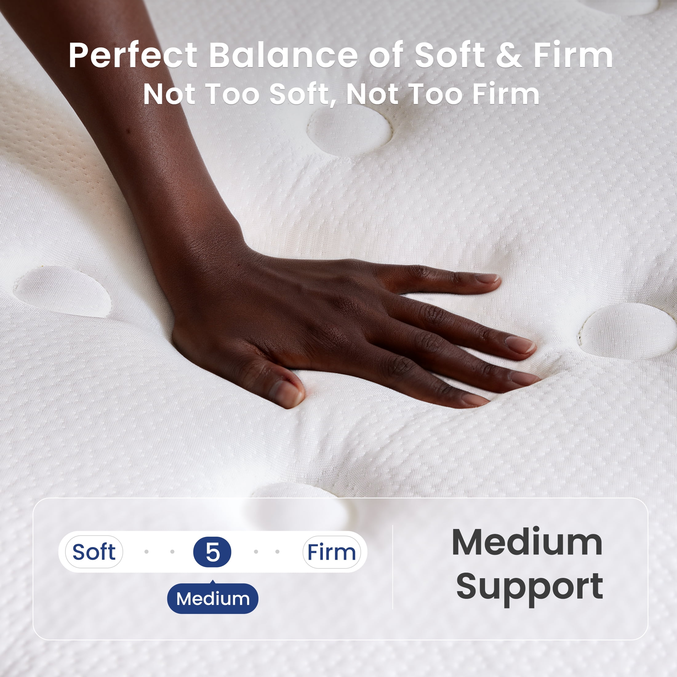 Babo Care Full Mattress, 12-Inch Memory Foam, Hybrid Mattress with Independent Pocket Springs, Isolated Motion, Pressure Relief, Mattress in a Box
