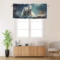 thumbnail image 2 of Wolf Window Curtain Valances Winter Snow Wildlife Animal Safari Hunting Theme Privacy Window Valances for Living Room Kitchen 54 by 18 in, 1 Panel, 2 of 6