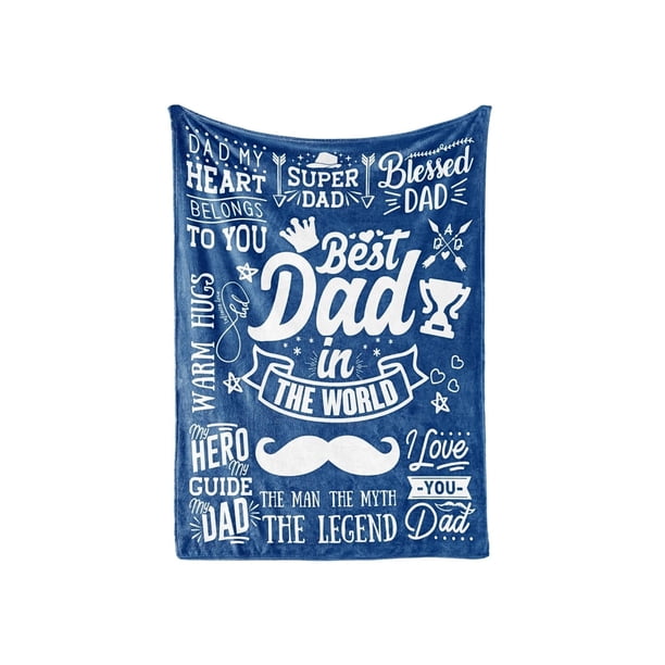 LHSHID Gifts for Dad Blanket from Daughter Son Best Dad in The World Fathers Day Dad Daddy Father Men Fleece Blankets 30x40in