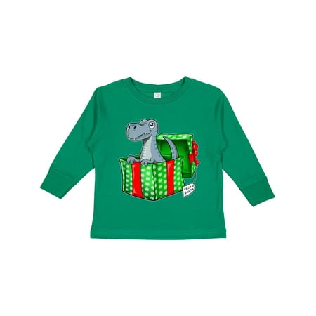

Inktastic Christmas Dinosaur Gift from Santa Gift Toddler Boy or Toddler Girl Long Sleeve T-Shirt