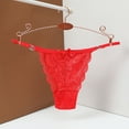 thumbnail image 4 of TOWED22 Strings pour Femmes Culottes Dentelle Taille Basse Fines Bretelles Grande Taille String(Rouge,S), 4 of 5