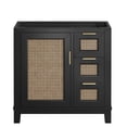 thumbnail image 3 of Modway Dixie 36" Solid Wood Bathroom Vanity Cabinet with Tapered Legs in Black, 3 of 11