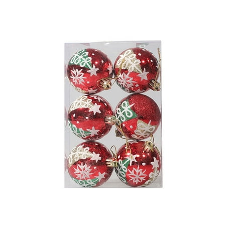 

6 Pieces Electroplate Christmas Balls Pendant Xmas Tree Decoration for Office