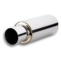 Vibrant Performance 1059 VIB1059 TPV TURBO MUFFLER W/ 4IN ROUND STRAIGHT CUT TIP (3IN INLET - 23IN LONG)