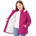 thumbnail image 3 of Lanbubble Girls Winter Coat Fleece Lined Hooded Puffer Jacket Outerwear with Pockets Sizes 5-12 Years, 3 of 10