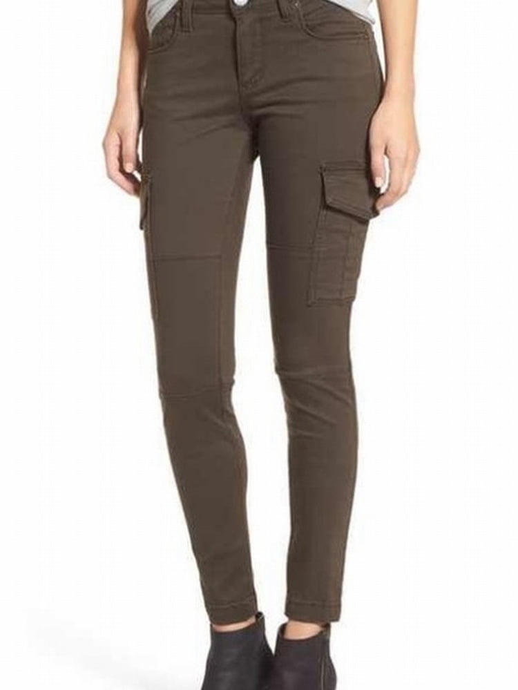 womens olive green skinny cargo pants